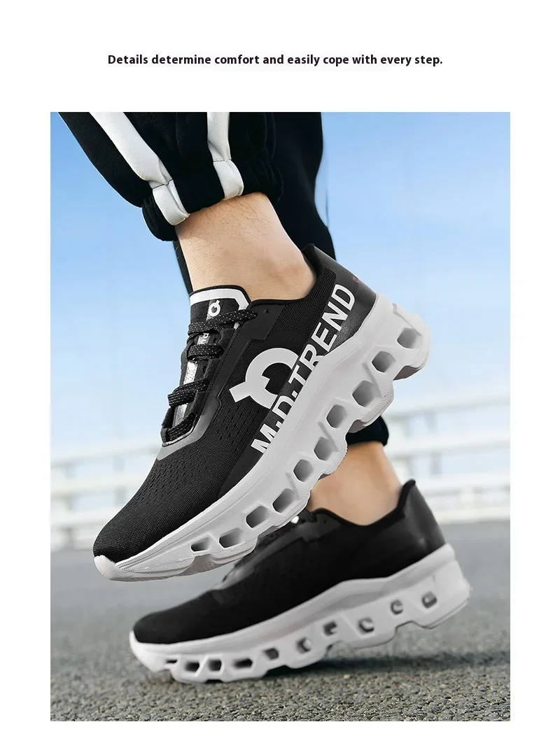 Full Palm Carbon Plate Running Youth Shock-absorbing Outdoor Mountaineering Sneakers Thick Soles Increase Mesh Racing Shoes For
