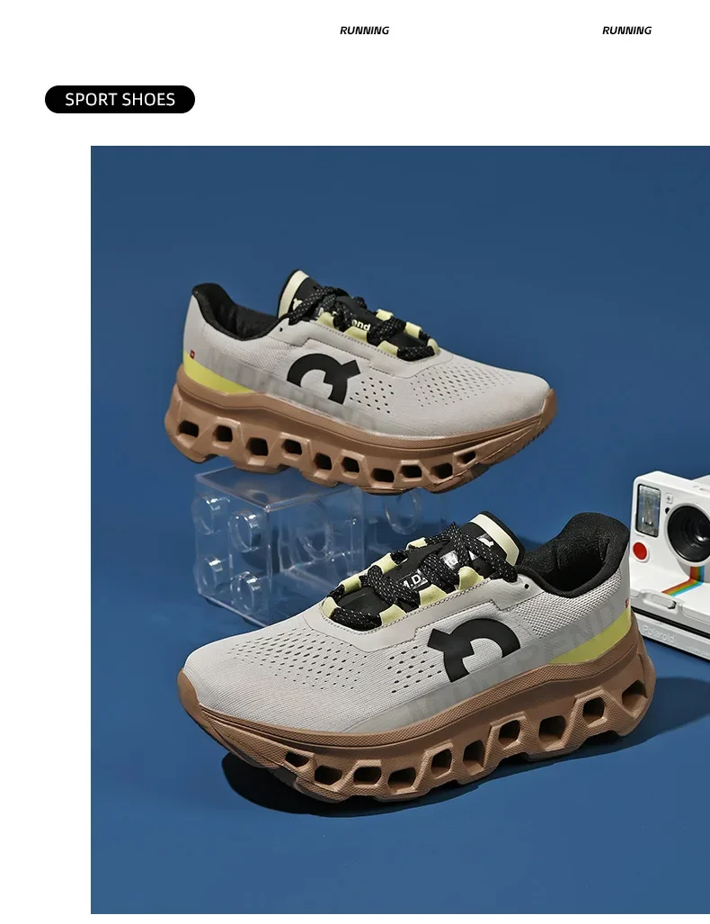 Full Palm Carbon Plate Running Youth Shock-absorbing Outdoor Mountaineering Sneakers Thick Soles Increase Mesh Racing Shoes For