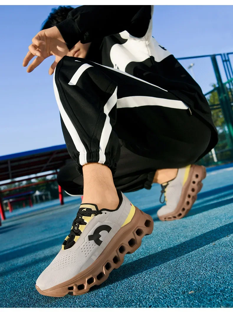 Full Palm Carbon Plate Running Youth Shock-absorbing Outdoor Mountaineering Sneakers Thick Soles Increase Mesh Racing Shoes For