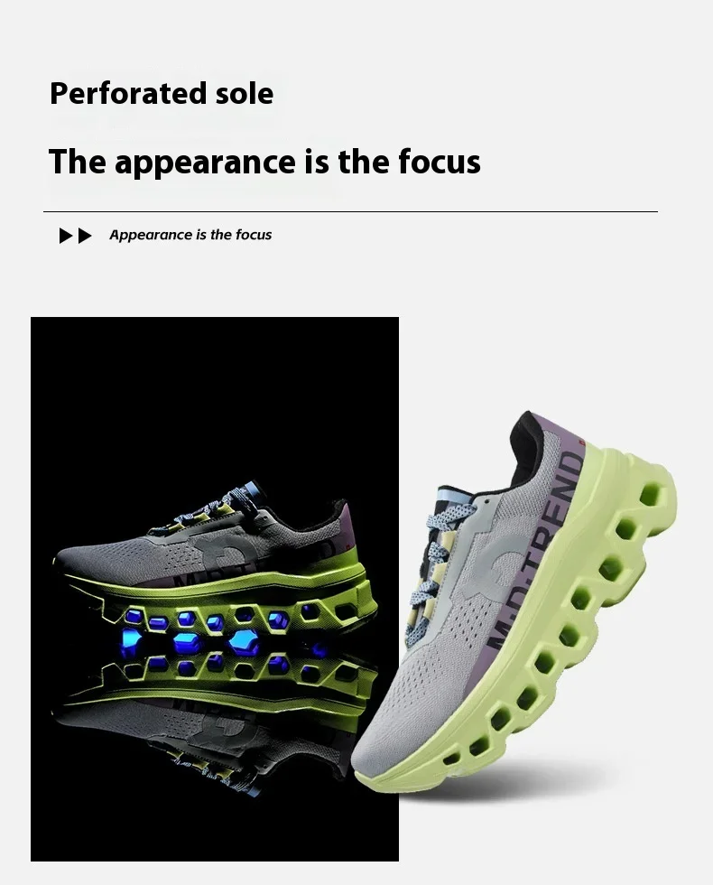 Full Palm Carbon Plate Running Youth Shock-absorbing Outdoor Mountaineering Sneakers Thick Soles Increase Mesh Racing Shoes For