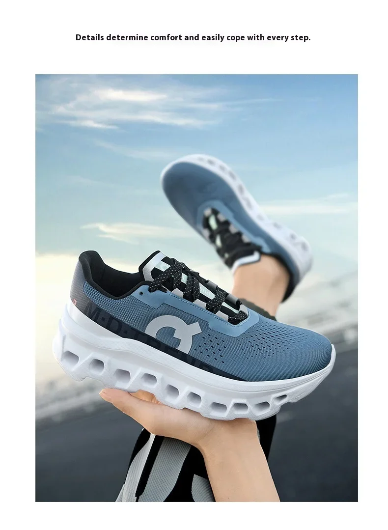 Full Palm Carbon Plate Running Youth Shock-absorbing Outdoor Mountaineering Sneakers Thick Soles Increase Mesh Racing Shoes For