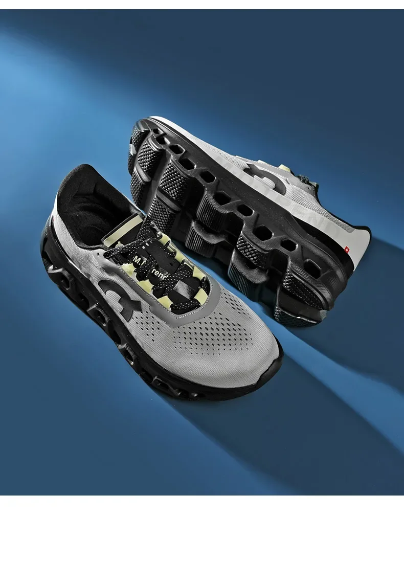Full Palm Carbon Plate Running Youth Shock-absorbing Outdoor Mountaineering Sneakers Thick Soles Increase Mesh Racing Shoes For