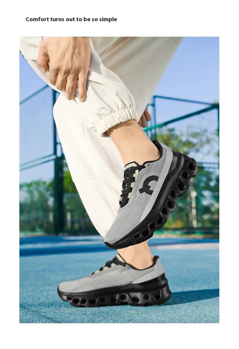 Full Palm Carbon Plate Running Youth Shock-absorbing Outdoor Mountaineering Sneakers Thick Soles Increase Mesh Racing Shoes For