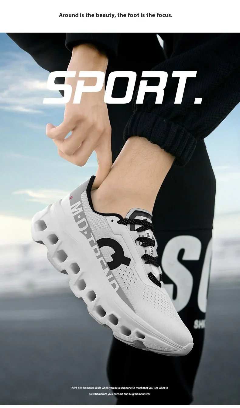 Full Palm Carbon Plate Running Youth Shock-absorbing Outdoor Mountaineering Sneakers Thick Soles Increase Mesh Racing Shoes For