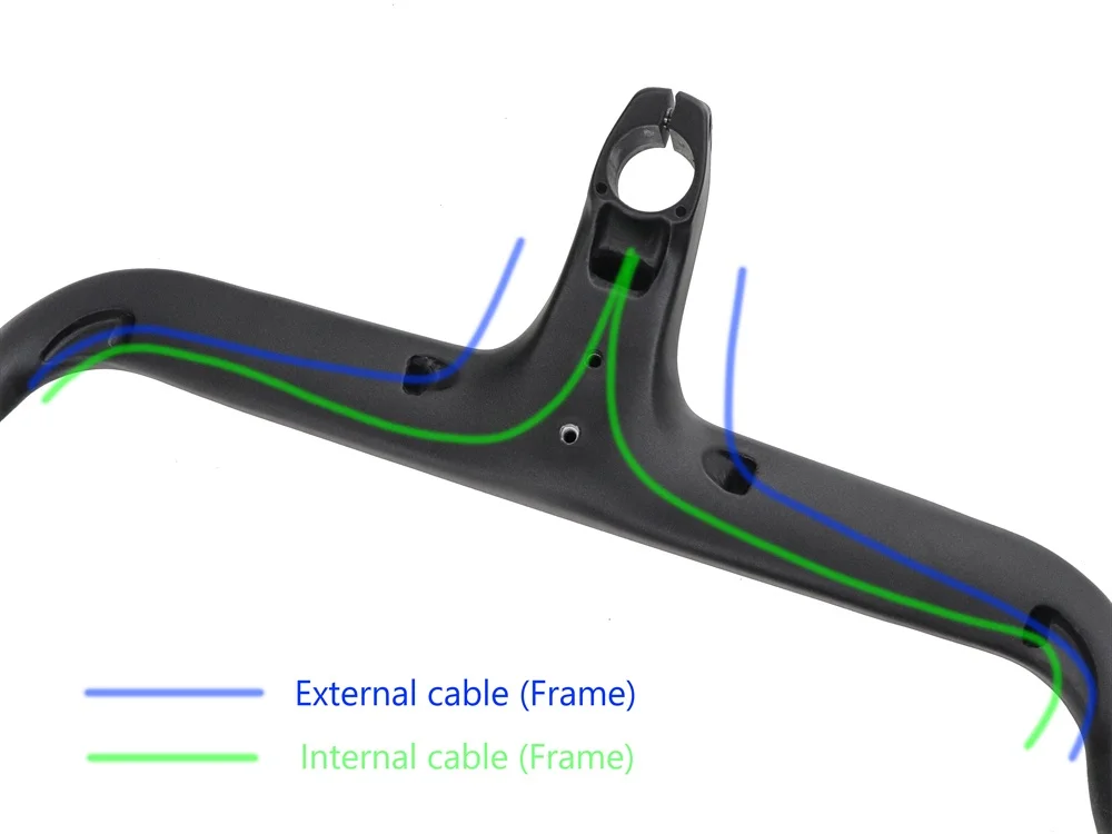 KOCEVLO Internal Cable Road Bike Carbon Fiber Handlebar Integrated Bicycle Drop Bar With Computer Mount and Washers Accessories
