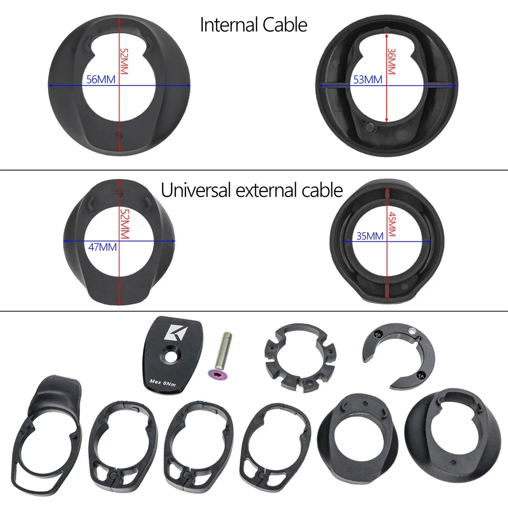 KOCEVLO Internal Cable Road Bike Carbon Fiber Handlebar Integrated Bicycle Drop Bar With Computer Mount and Washers Accessories