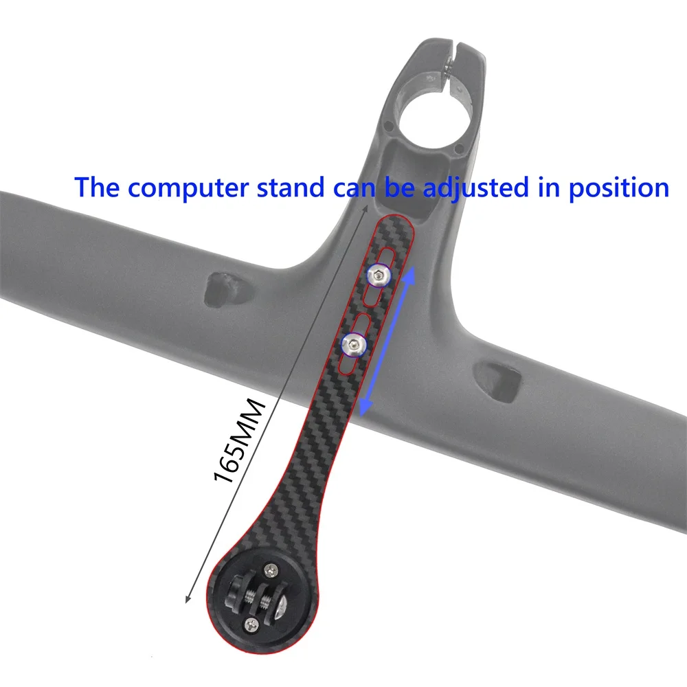 KOCEVLO Internal Cable Road Bike Carbon Fiber Handlebar Integrated Bicycle Drop Bar With Computer Mount and Washers Accessories
