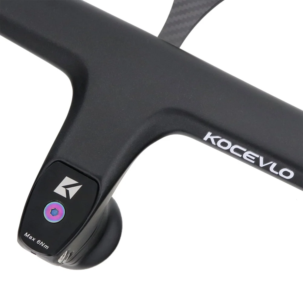 KOCEVLO Internal Cable Road Bike Carbon Fiber Handlebar Integrated Bicycle Drop Bar With Computer Mount and Washers Accessories