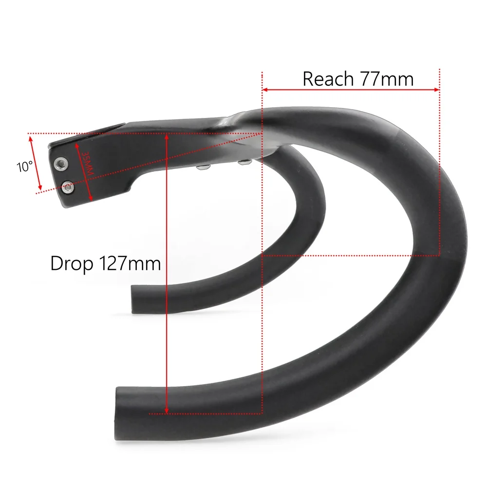 KOCEVLO Internal Cable Road Bike Carbon Fiber Handlebar Integrated Bicycle Drop Bar With Computer Mount and Washers Accessories