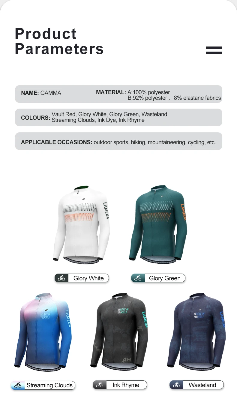 Lameda Pro Bicycle Cycling Jersey Mountain Bike Jersey Breathable Long Sleeve Bicycle Cycling Jersey Men's Sportswear Women