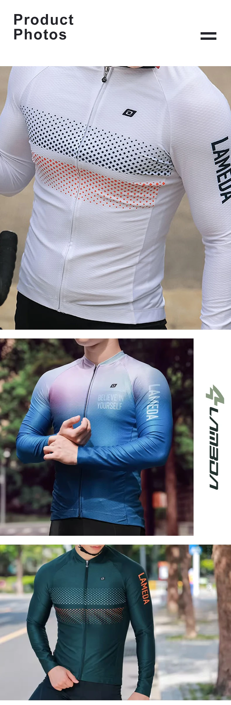 Lameda Pro Bicycle Cycling Jersey Mountain Bike Jersey Breathable Long Sleeve Bicycle Cycling Jersey Men's Sportswear Women