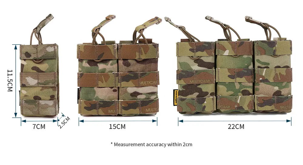 Emersongear 556 Triple Open Top Mag Pouch 5.56 Modular Magazine Pouch Molle Hunting Wargame Training Hiking Combat EM6355