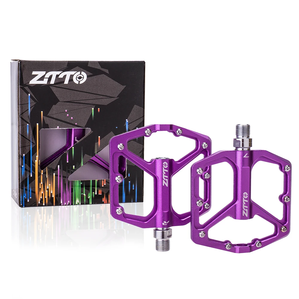 ZTTO MTB Ultralight Flat Pedal CNC Aluminum Alloy AM Enduro Bike Smooth Bearings 9/16 Thread  For Gravel Mountain Bike JT07
