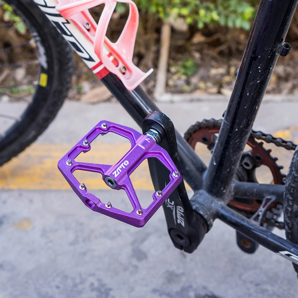 ZTTO MTB Ultralight Flat Pedal CNC Aluminum Alloy AM Enduro Bike Smooth Bearings 9/16 Thread  For Gravel Mountain Bike JT07