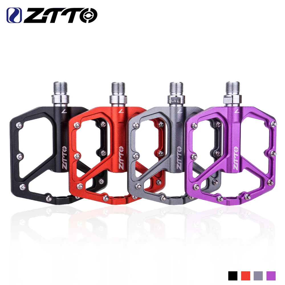 ZTTO MTB Ultralight Flat Pedal CNC Aluminum Alloy AM Enduro Bike Smooth Bearings 9/16 Thread  For Gravel Mountain Bike JT07