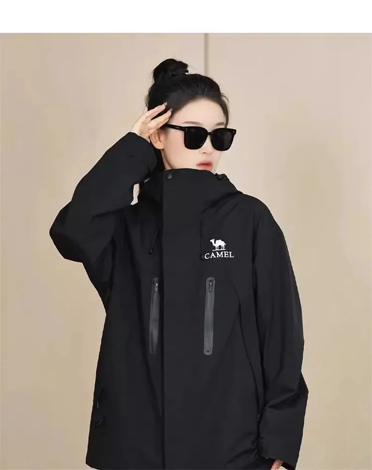 GOLDEN CAMEL Outdoor Hiking Jackets Men Women Three-in-one Windbreaker Waterproof Fleece Jacket for Women Mountaineering Clothes