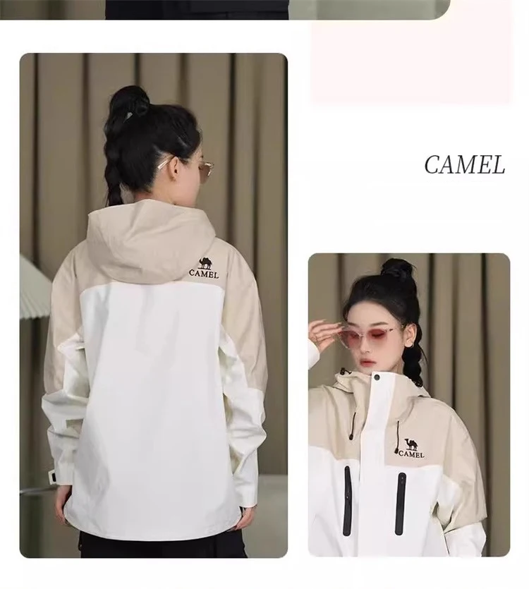 GOLDEN CAMEL Outdoor Hiking Jackets Men Women Three-in-one Windbreaker Waterproof Fleece Jacket for Women Mountaineering Clothes