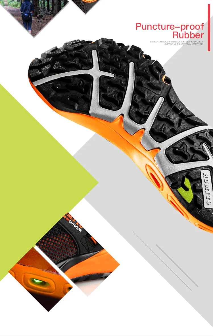 HUMTTO Men Upstream Shoes Outdoor Trekking Wading Aqua Shoes Breathable Mesh Quick Drying Ankle Women Water Sneakers Non-slip