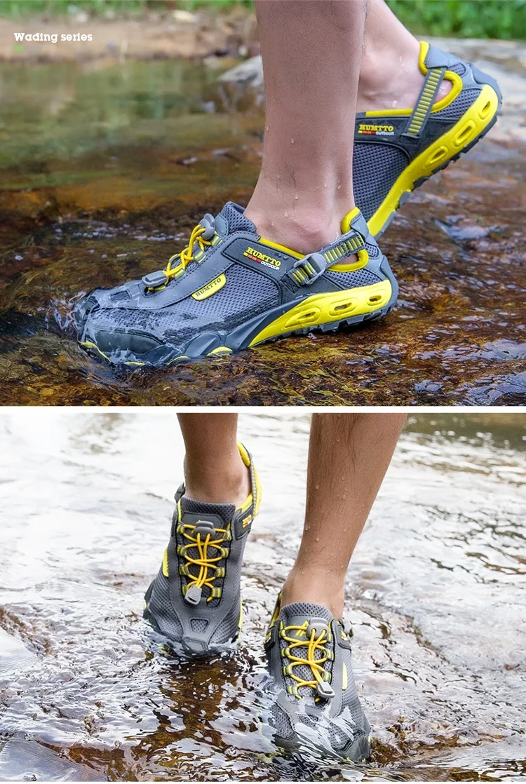 HUMTTO Men Upstream Shoes Outdoor Trekking Wading Aqua Shoes Breathable Mesh Quick Drying Ankle Women Water Sneakers Non-slip