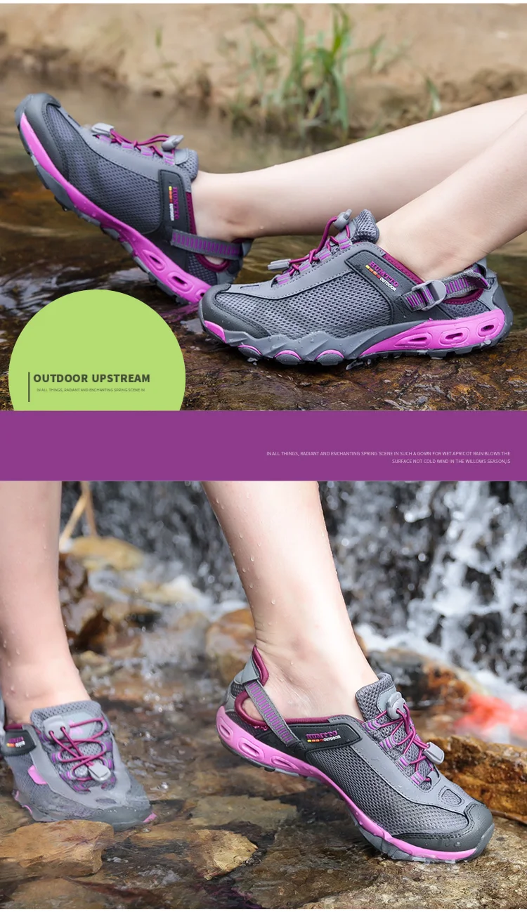 HUMTTO Men Upstream Shoes Outdoor Trekking Wading Aqua Shoes Breathable Mesh Quick Drying Ankle Women Water Sneakers Non-slip