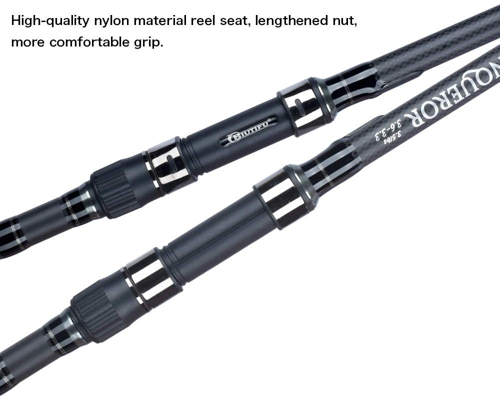 BIUTIFU 2Tips Carp Fishing Rod 3.5lb 7Sections 4.2/3.6/3.0m 30t Carbon Fiber Travel Throwing 60-150m Shore Casting Spinning Pole