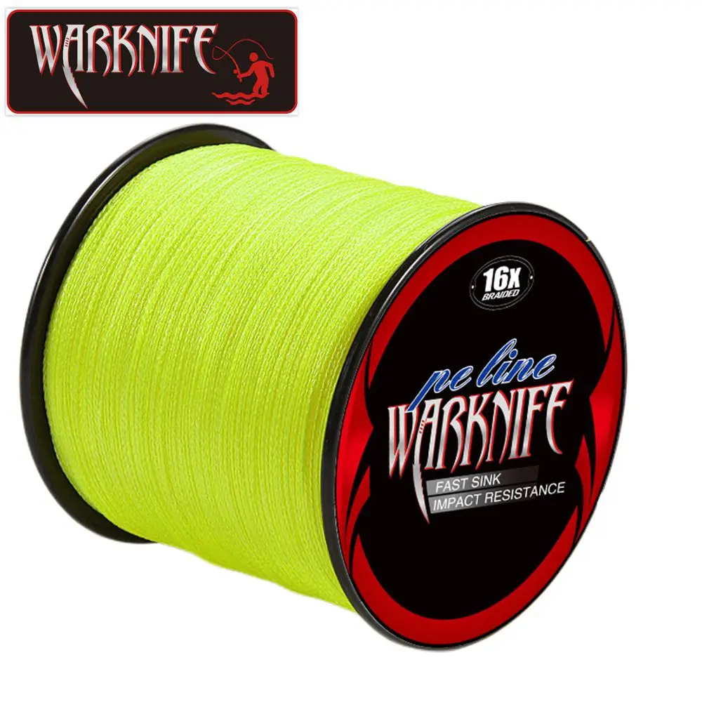Warknife 16 Strands 250M 350M Hollow Core PE Braid Extreme Japan Braided Fishing Line 20LBs-500LBs Fishing Assist Line Fish Line