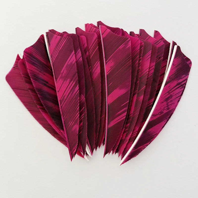 50Pcs 3 Inch Arrow Feathers Fletching Shield Cut Right Wing Ink Painting Turkey Feather Vanes Archery DIY Accessories