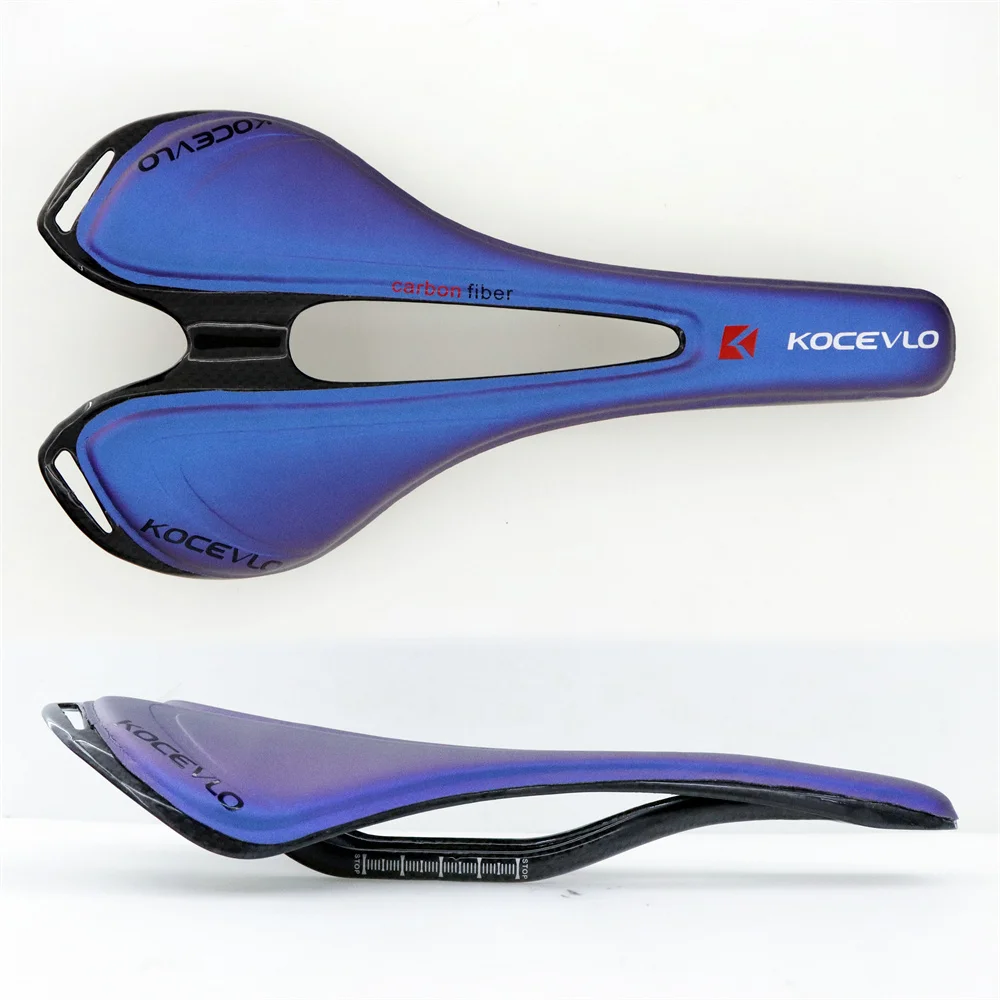 KOCEVLO Carbon Saddle T800 Carbonfiber+Leather Fiber Ultralight Road Bicycle MTB Bike Saddle Seat
