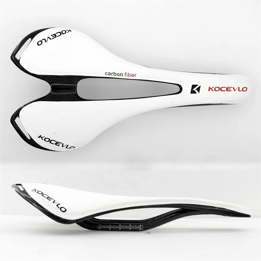 KOCEVLO Carbon Saddle T800 Carbonfiber+Leather Fiber Ultralight Road Bicycle MTB Bike Saddle Seat