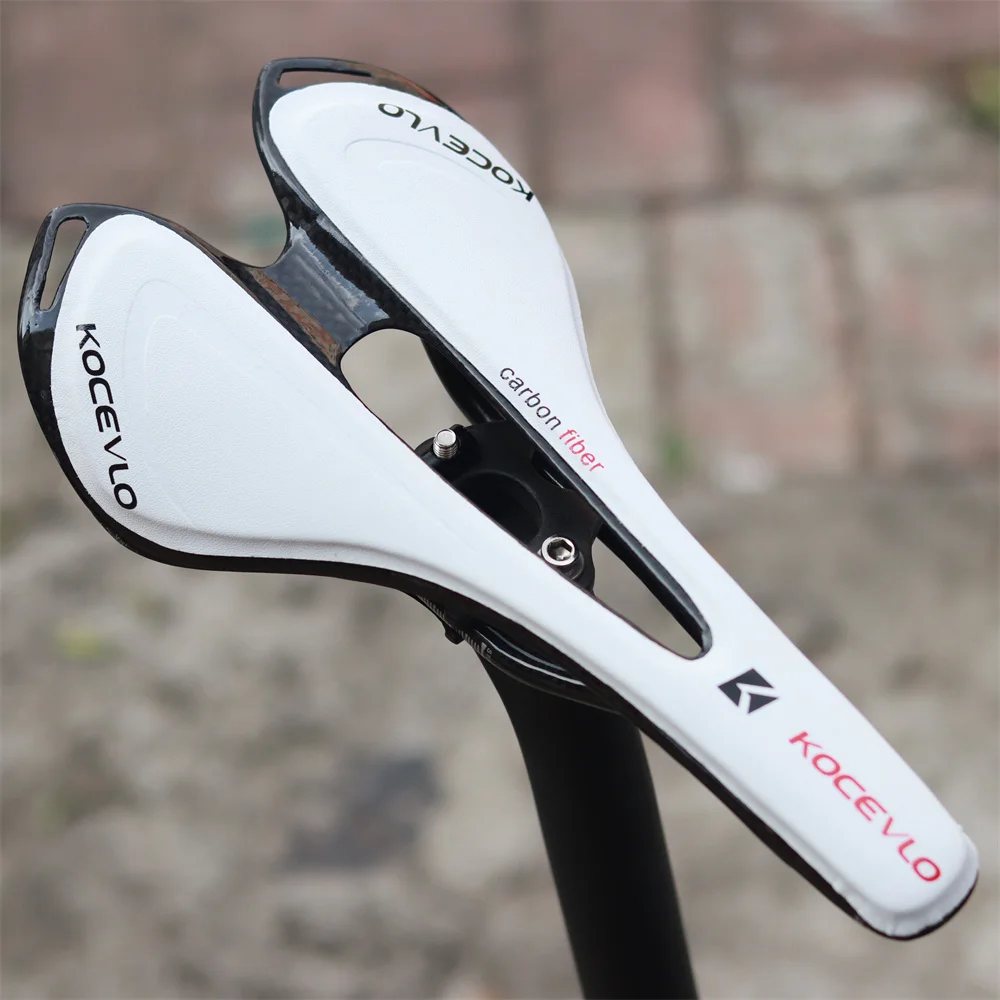 KOCEVLO Carbon Saddle T800 Carbonfiber+Leather Fiber Ultralight Road Bicycle MTB Bike Saddle Seat