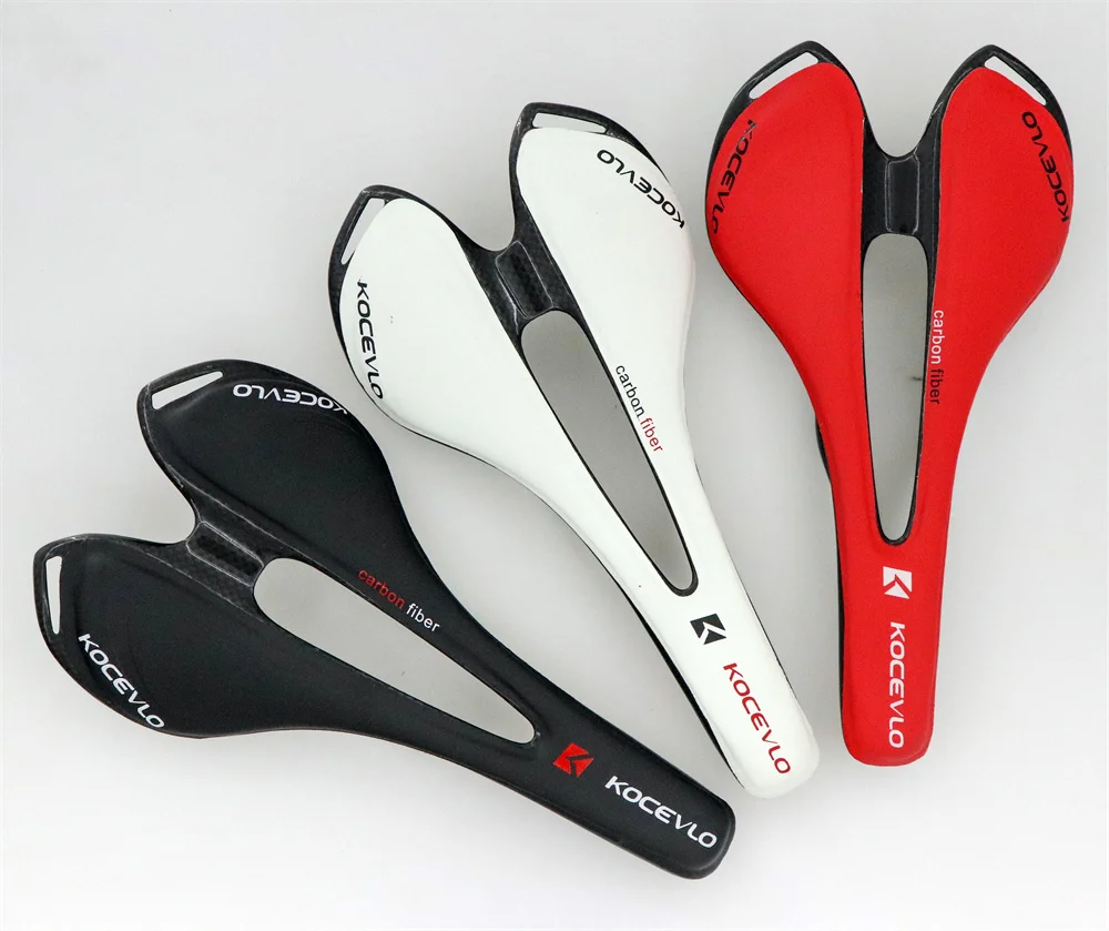 KOCEVLO Carbon Saddle T800 Carbonfiber+Leather Fiber Ultralight Road Bicycle MTB Bike Saddle Seat
