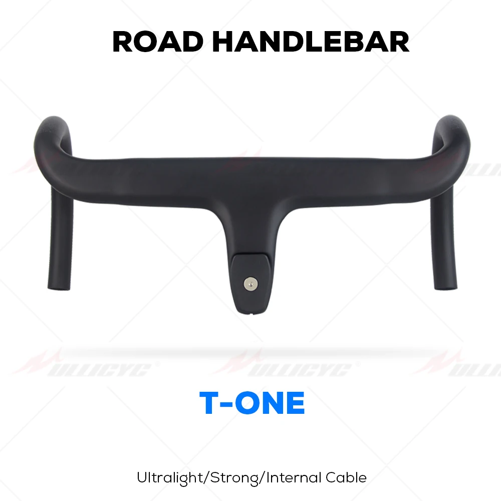 Carbon Fiber Integrated Handlebar for Road Bike, Black Matte, 28.6mm with Spacers, Cycling Parts, Bicycle Accessories