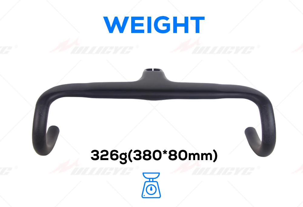 Carbon Fiber Integrated Handlebar for Road Bike, Black Matte, 28.6mm with Spacers, Cycling Parts, Bicycle Accessories