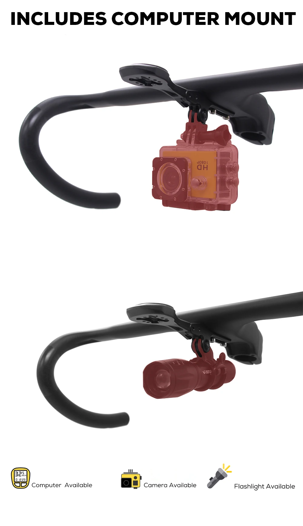 Carbon Fiber Integrated Handlebar for Road Bike, Black Matte, 28.6mm with Spacers, Cycling Parts, Bicycle Accessories