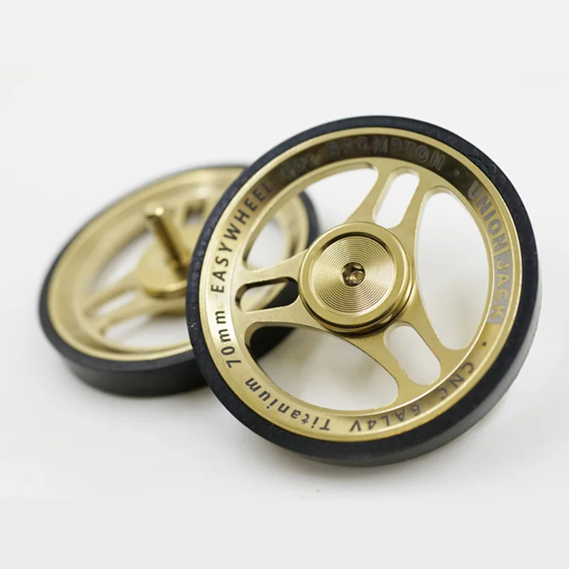 1pair titanium easywheel 70mm Ultra-light anodized push wheel for brompton titanium wheel for birdy unionjack