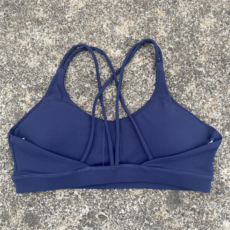 Women Cross Straps Sports Bra Gym Workout Crop Top Yoga Vest High Impact Fitness Bralette Push Up Running Tight Padded Underwear
