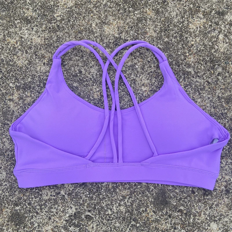 Women Cross Straps Sports Bra Gym Workout Crop Top Yoga Vest High Impact Fitness Bralette Push Up Running Tight Padded Underwear