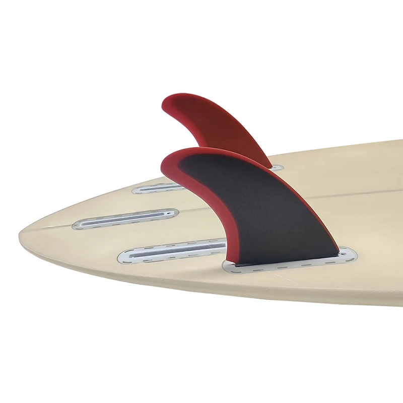UPSURF FUTURE Keel Fins Fiberglass MR Twin Fins Surf Quilhas Single Tabs Surfboard Fins Clear Red/Black Surf Side Fins Twin Keel