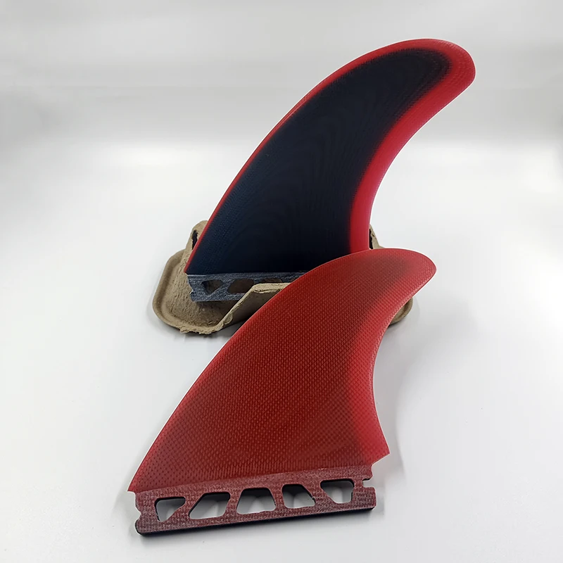 UPSURF FUTURE Keel Fins Fiberglass MR Twin Fins Surf Quilhas Single Tabs Surfboard Fins Clear Red/Black Surf Side Fins Twin Keel