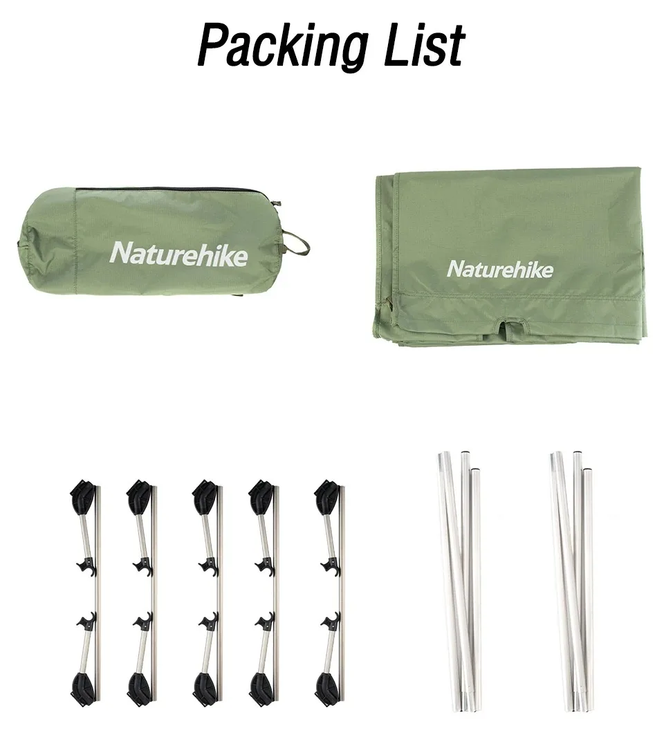 Naturehike Xjc05 Camping Bed 1 Person Easy Build Folding Bed Portable 150Kg Load Fold Up Bed Outdoor Light Travel Sleeping Cot