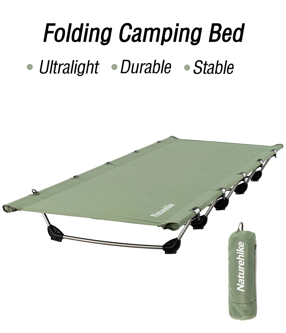 Naturehike Xjc05 Camping Bed 1 Person Easy Build Folding Bed Portable 150Kg Load Fold Up Bed Outdoor Light Travel Sleeping Cot