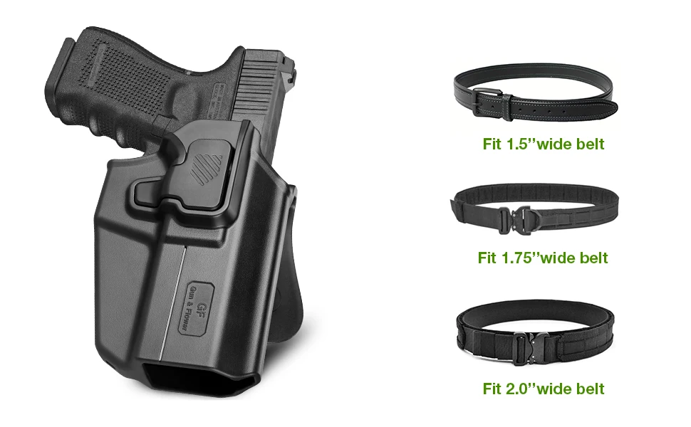 Universal OWB Holster,Green Holster,Fit Beretta/CZ/Glock/EAA /IWI/HK/Ruger/Springfield/Taurus,Right hand