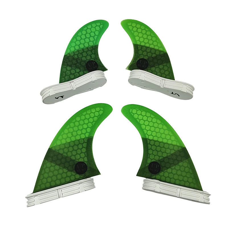 M+GL/UK2.1 Surf Quad Fins UPSURF FCS 2 Fins Honeycomb Fiberglass Top Performance Core Surfboard Fins Quad Set Quilha Surf 4 Fins
