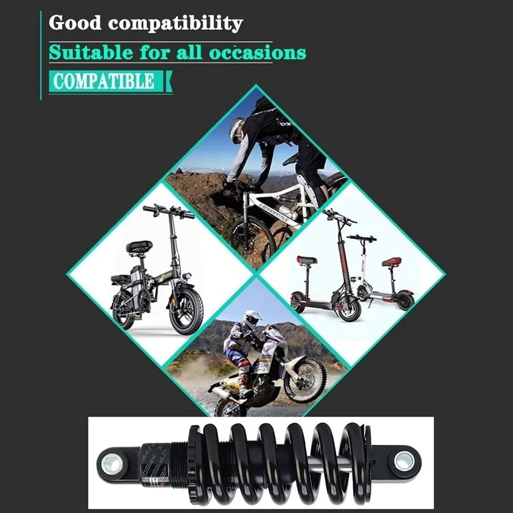 AttLvTu-Bike Rear Shock Absorber, Spring, MTB, 125mm, 150mm, 165mm, GS-121A, 100 to 2000 lbs, Suspension Damper