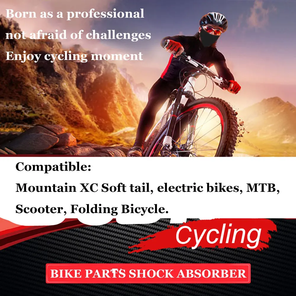 AttLvTu-Bike Rear Shock Absorber, Spring, MTB, 125mm, 150mm, 165mm, GS-121A, 100 to 2000 lbs, Suspension Damper