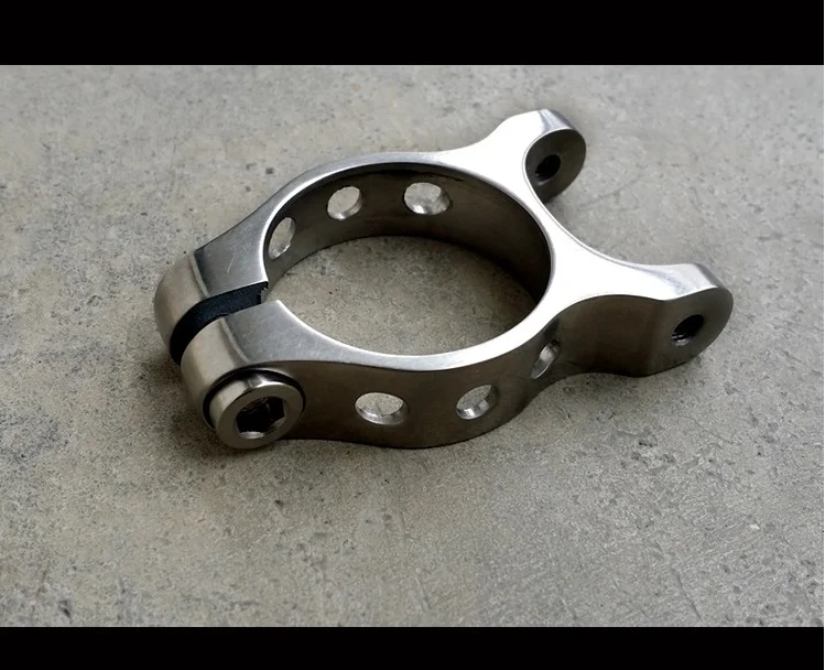31.8/34.9mm Double-head Titanium Alloy Seatpost Clip Clamp Ti Alloy Seat Tube Clamp for Mountain / Road Bike