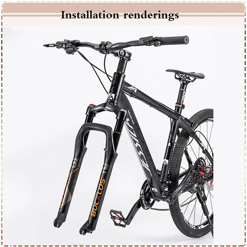BUCKLOS Fat Bike Fork 26inch 4.0'' Tire Mountain Bike Air Suspension Fork 9*135mm Quick Release Snow Bike Fork Bicycle Parts