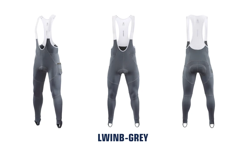 KEMALOCE Men Cycling Bib Pants Winter Quick Dry Blue/Black/Grey Gel Pad Fleece Thermal MTB Bike Pants High End Long Bib Tights