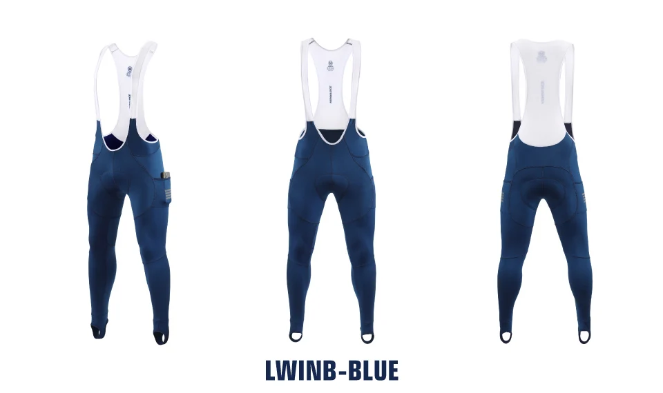 KEMALOCE Men Cycling Bib Pants Winter Quick Dry Blue/Black/Grey Gel Pad Fleece Thermal MTB Bike Pants High End Long Bib Tights