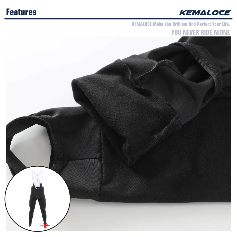 KEMALOCE Men Cycling Bib Pants Winter Quick Dry Blue/Black/Grey Gel Pad Fleece Thermal MTB Bike Pants High End Long Bib Tights